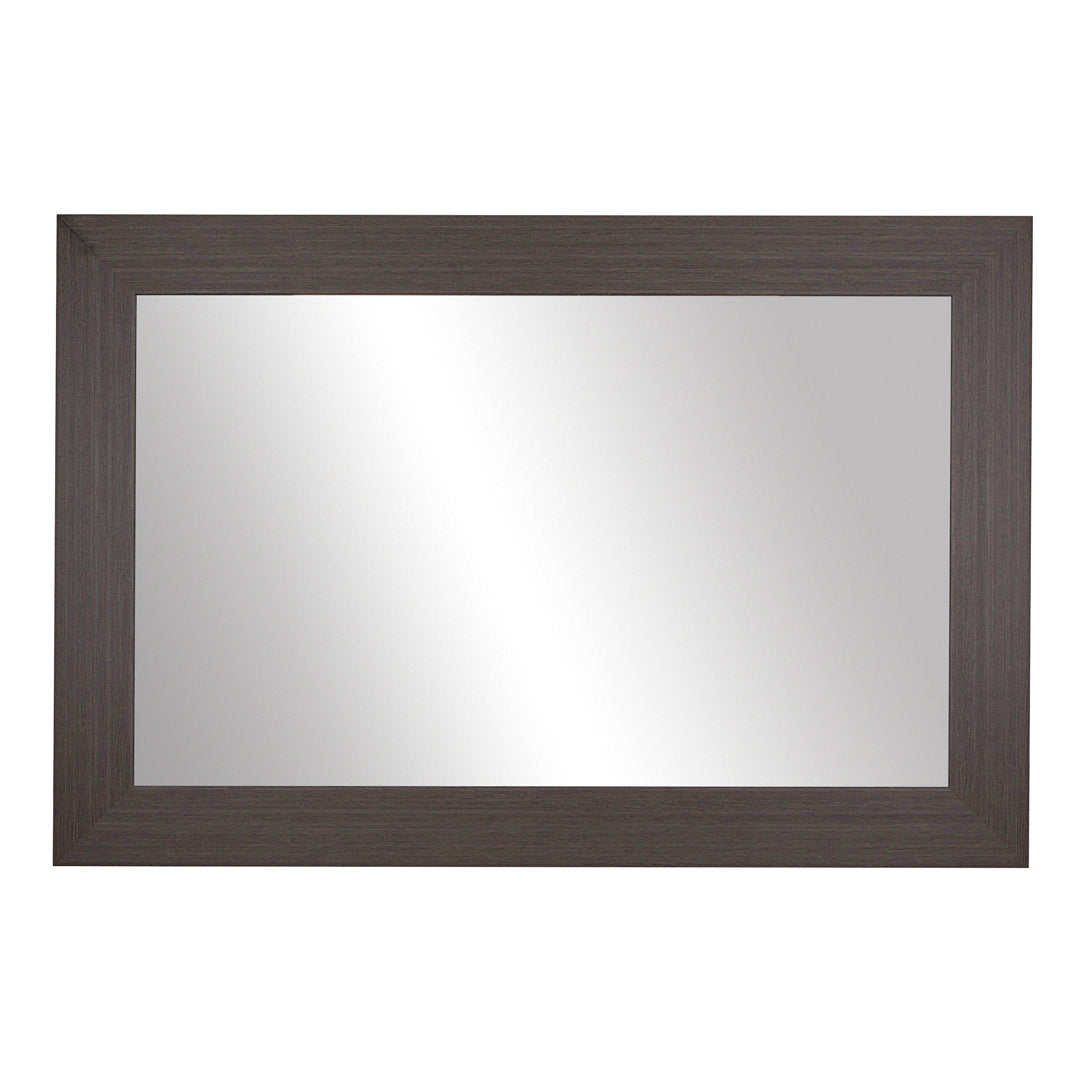 Shmuel Wood Framed with Safety Backing Ideal for Bathroom / Vanity Mirror Wade Logan® Size: 32" x 32" Finish: Dovetail Gray