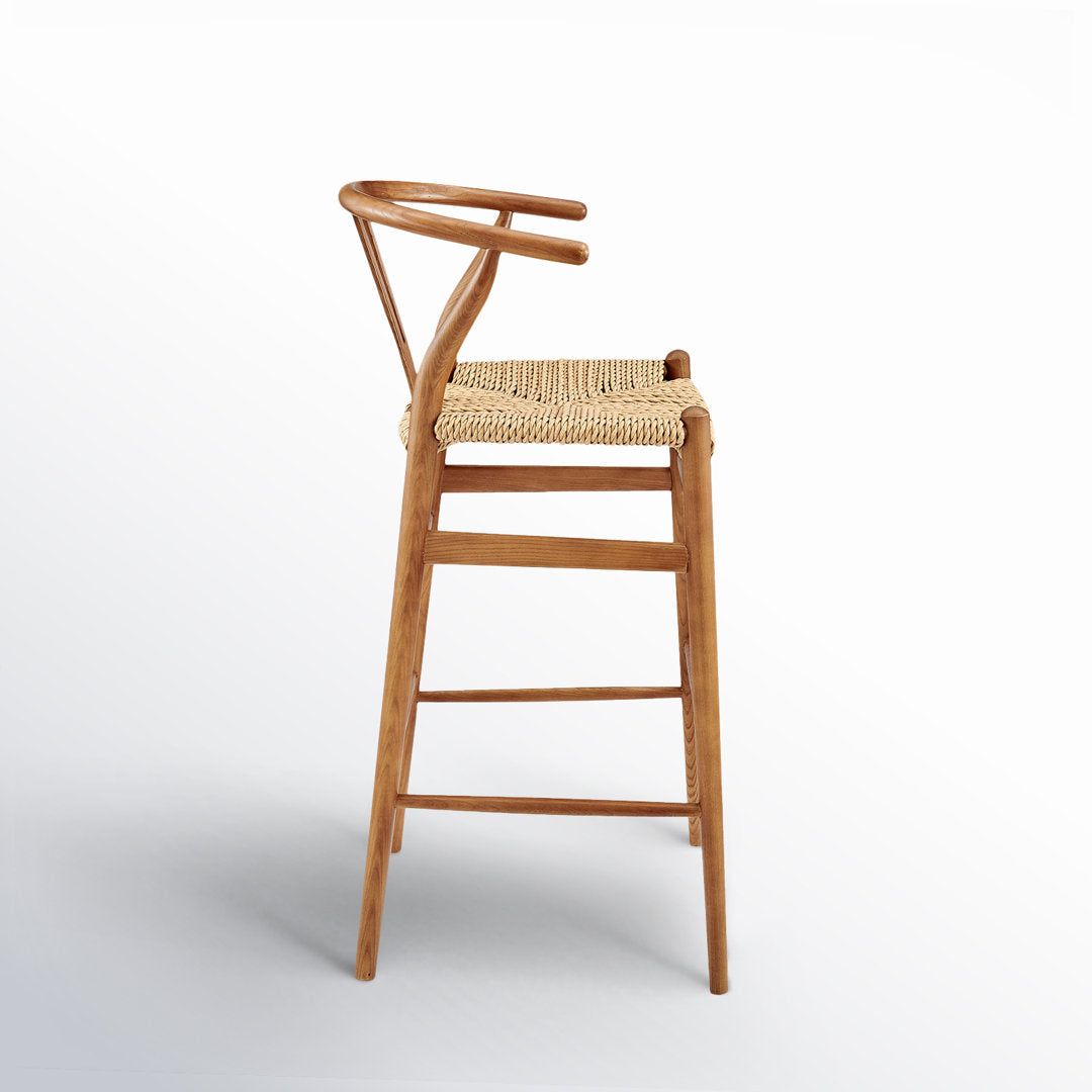 Fairbanks Solid Wood Stool Joss & Main Frame Color: Natural, Seat Color: Golden Ash Seat Height: Bar Stool (30.1" Seat Height)