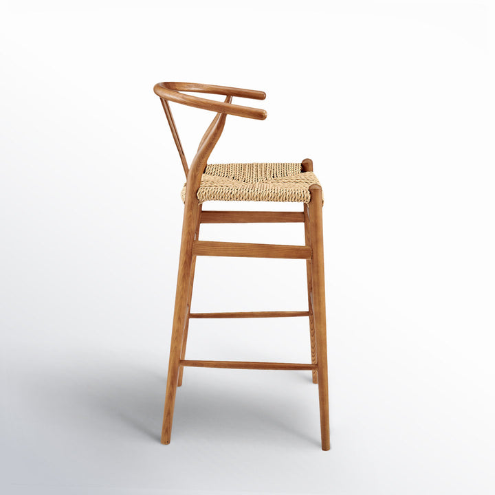 Fairbanks Solid Wood Stool Joss & Main Frame Color: Natural, Seat Color: Golden Ash Seat Height: Bar Stool (30.1" Seat Height)
