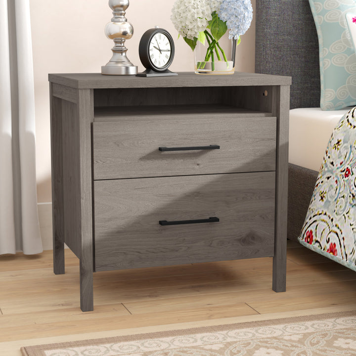 Gravity 2 - Drawer Nightstand South Shore Color: Gray Maple/Black