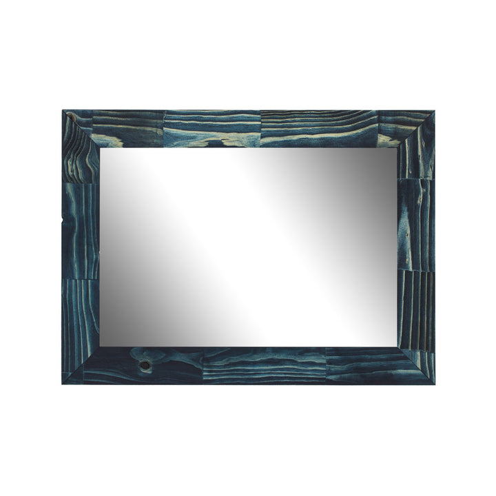 Aydrien Farmhouse / Country Distressed Mirror Millwood Pines Size: 44" x 32" Finish: Blue