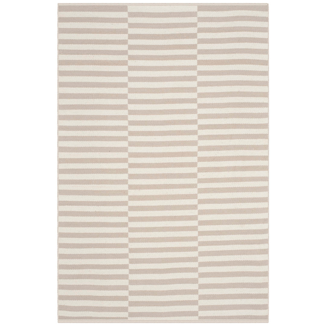 Ilona Striped Hand Loomed Cotton Area Rug in Ivory/Light Gray Birch Lane™ Rug Size: Rectangle 4' x 6'