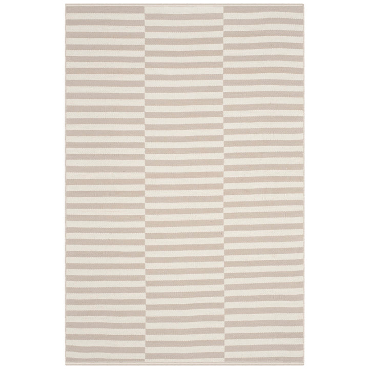 Ilona Striped Hand Loomed Cotton Area Rug in Ivory/Light Gray Birch Lane™ Rug Size: Rectangle 4' x 6'