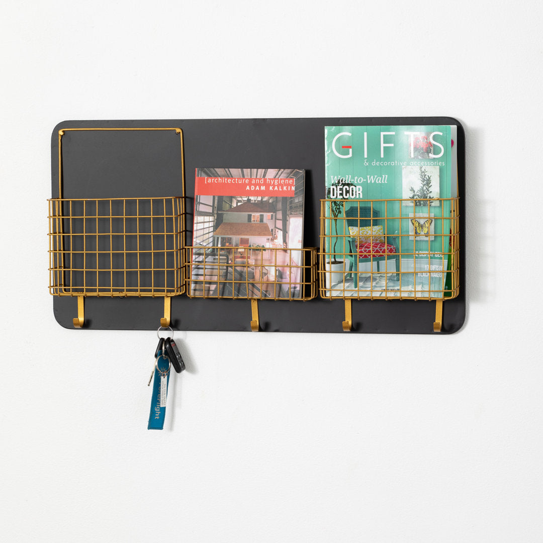 Home Office and School Mesh Wall Organizer With Key Hooks Clover Lane