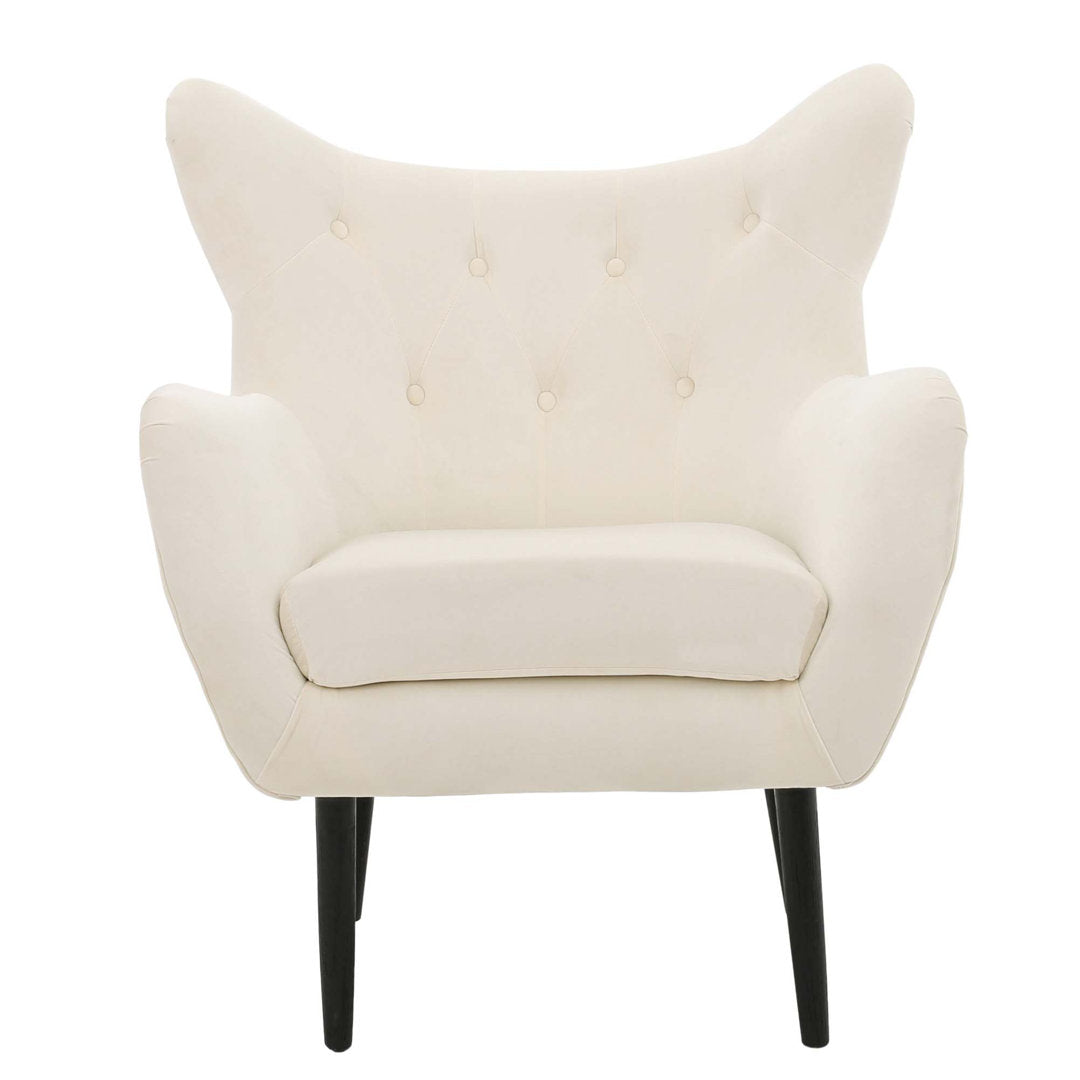 Danney 30'' Wide Tufted Velvet Wingback Chair House of Hampton® Fabric: Ivory Velvet
