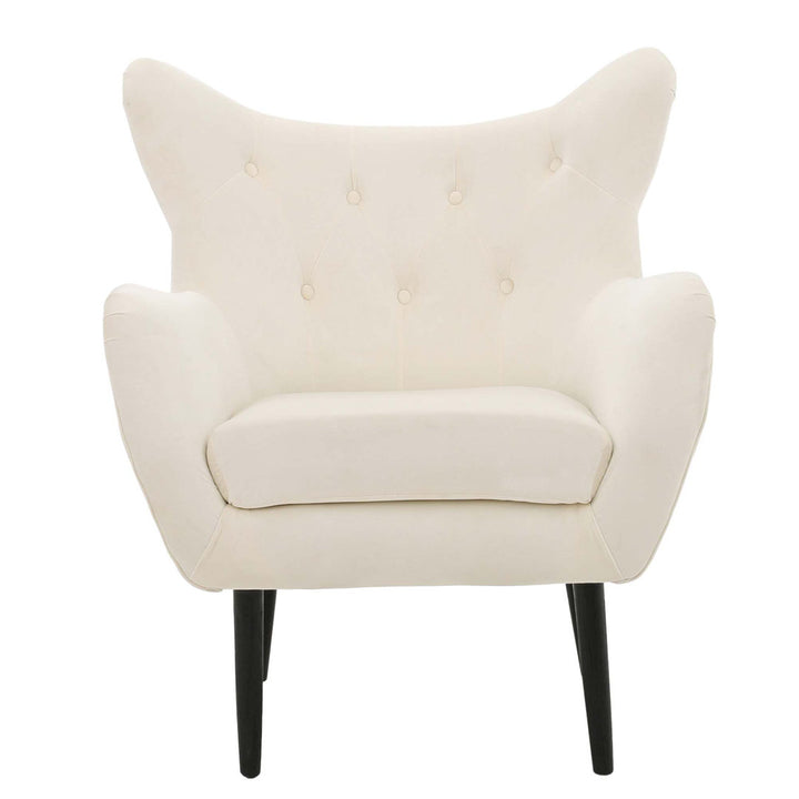 Danney 30'' Wide Tufted Velvet Wingback Chair House of Hampton® Fabric: Ivory Velvet