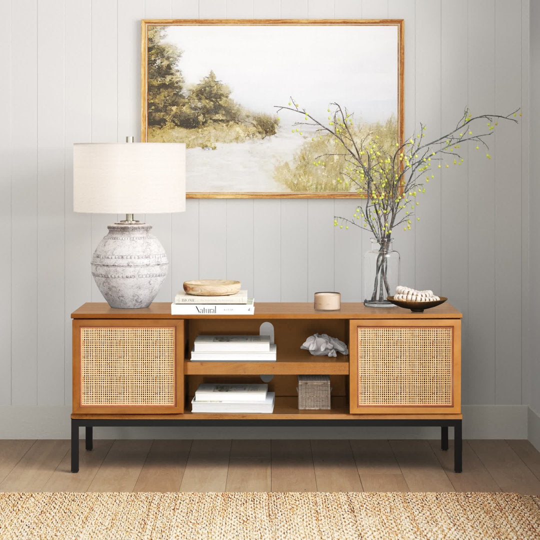 Prudhoe TV Stand for TVs up to 55" Sand & Stable™ Color: Natural/Black