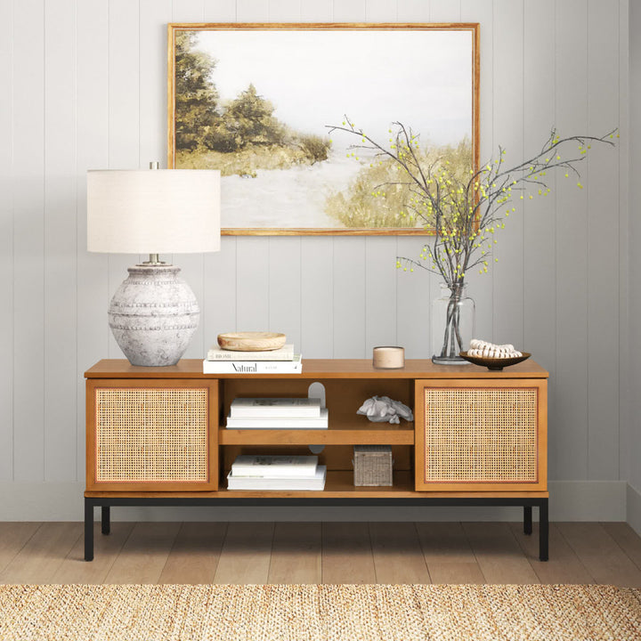 Prudhoe TV Stand for TVs up to 55" Sand & Stable™ Color: Natural/Black
