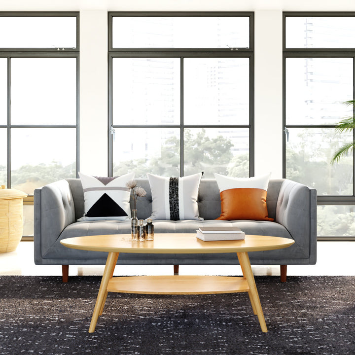 George 82" Velvet Tuxedo Arm Sofa AllModern Fabric: Platinum Gray Velvet