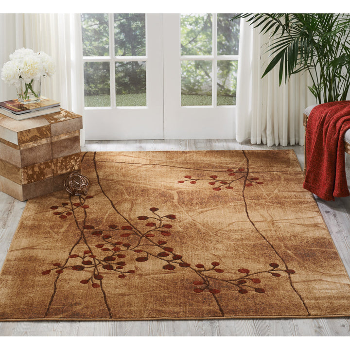 Arnim Floral Taupe/Beige/Red Area Rug Lark Manor™ Rug Size: Rectangle 5'3" x 7'5"