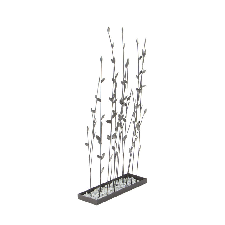 Phillipston Metal Floral Decorative Black Sculpture with Loose Stones Red Barrel Studio®