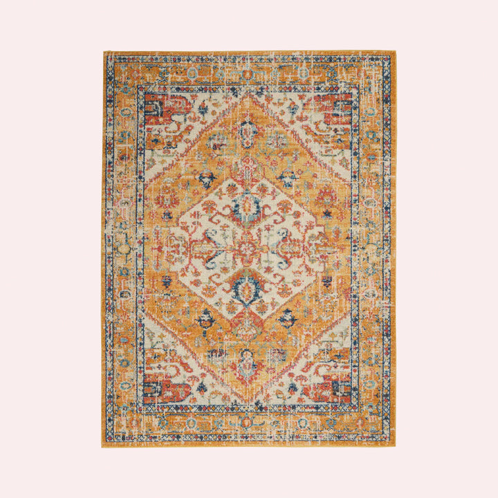 Baylee Oriental Yellow/Ivory Area Rug Kelly Clarkson Home Rug Size: Rectangle 5'3" x 7'3"