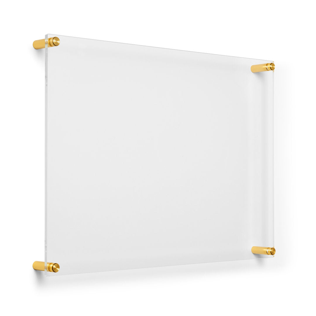 Clear UV-Grade Acrylic Modern Floating Picture Frame - Gold Wexel Art Photo Size: 11" H x 17" W