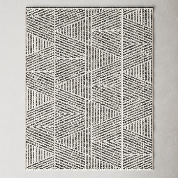 Silva Geometric Gray/White Indoor / Outdoor Area Rug AllModern Rug Size: Rectangle 7'10" x 10'