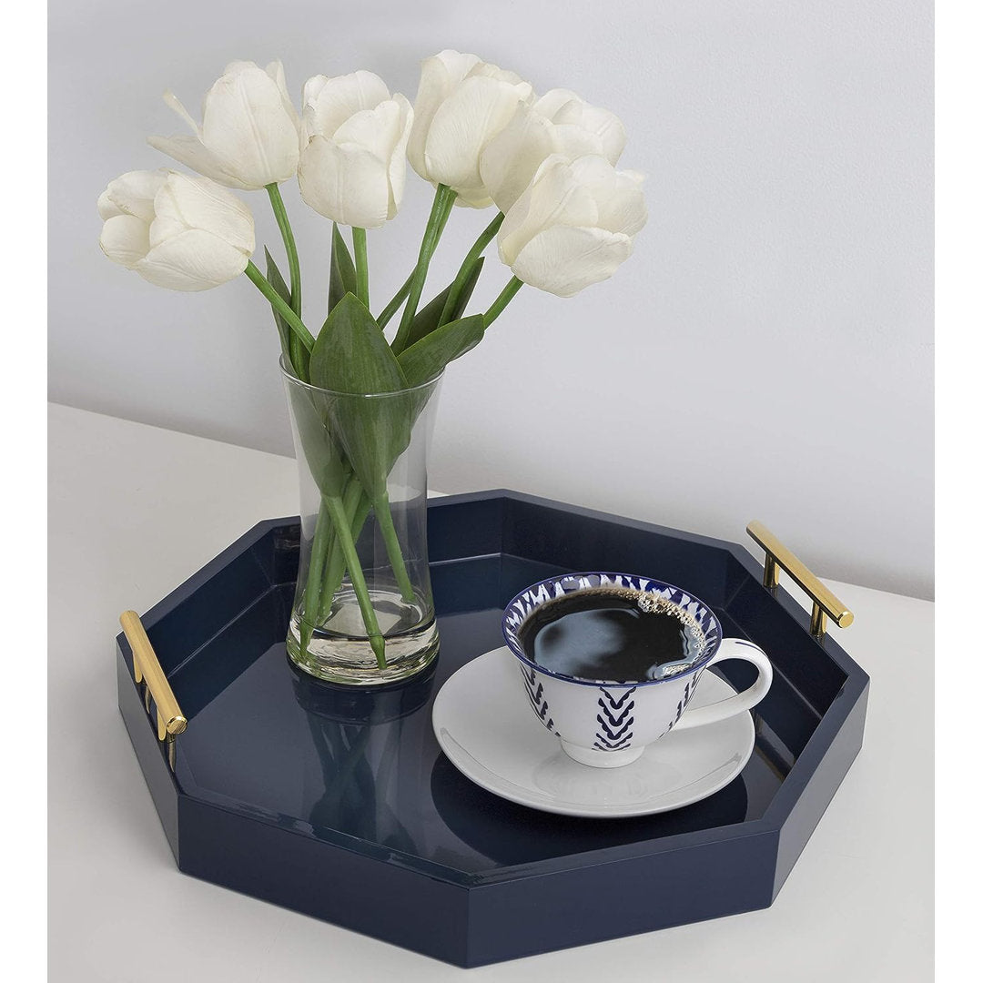 Norvan Ottoman/Coffee Table Tray Everly Quinn Color: Navy Blue