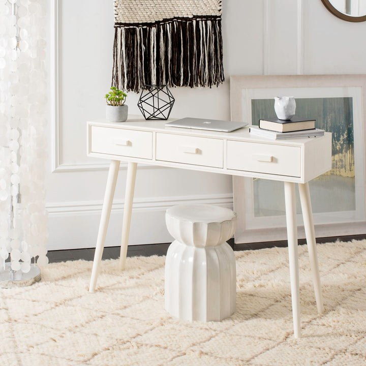 Brycon 41.8" Console Table George Oliver Color: Distressed White