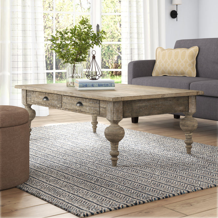 Clintwood Solid Wood 4 Legs Coffee Table Three Posts™