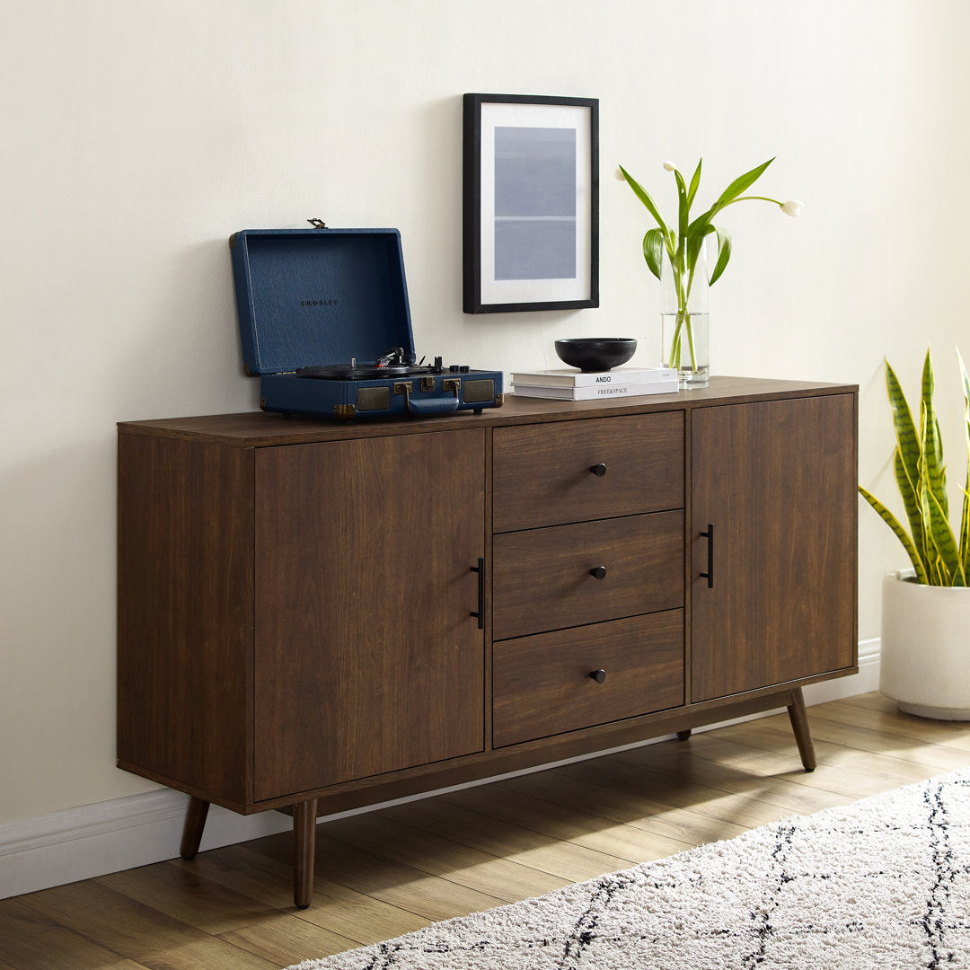 Badal 58" Wide 3 Drawer Sideboard Wade Logan® Color: Brown