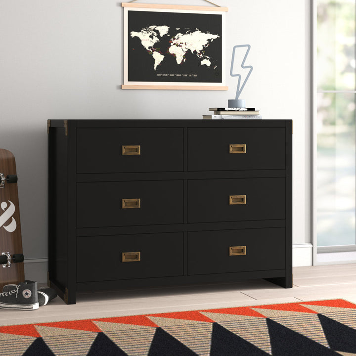 Hubble 6 Drawer Double Dresser Viv + Rae™ Color: Black