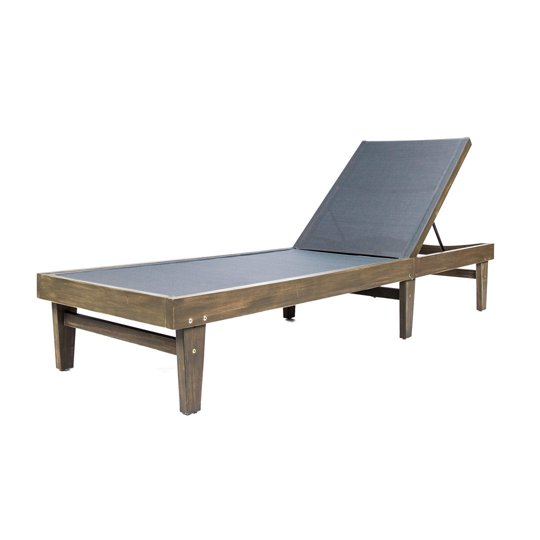 Scheiner 24'' Outdoor Acacia Chaise Lounge (Set of 2) Birch Lane™ Color: Gray