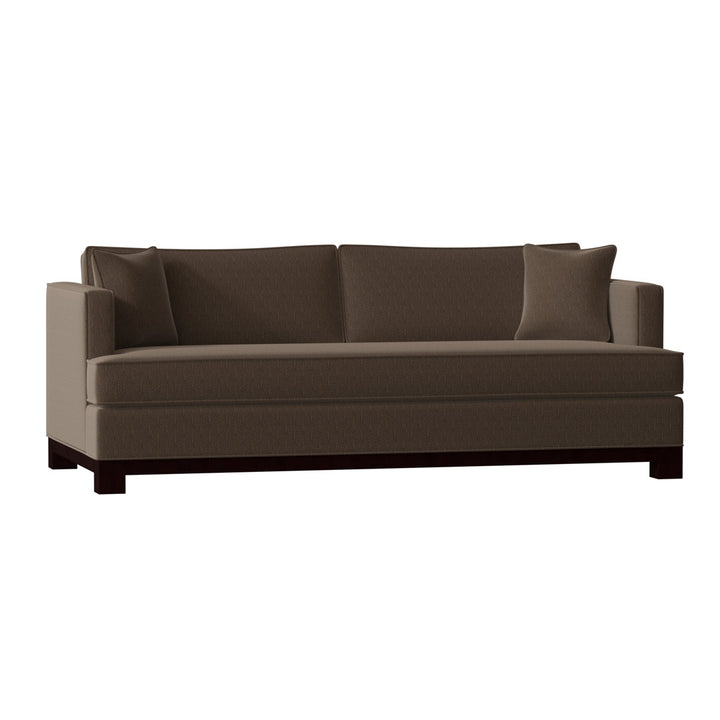 Cassidy Recessed Arm Sofa with Reversible Cushions Poshbin Leg Color: Walnut Size: 72 Inches Body Fabric: Key Mocha
