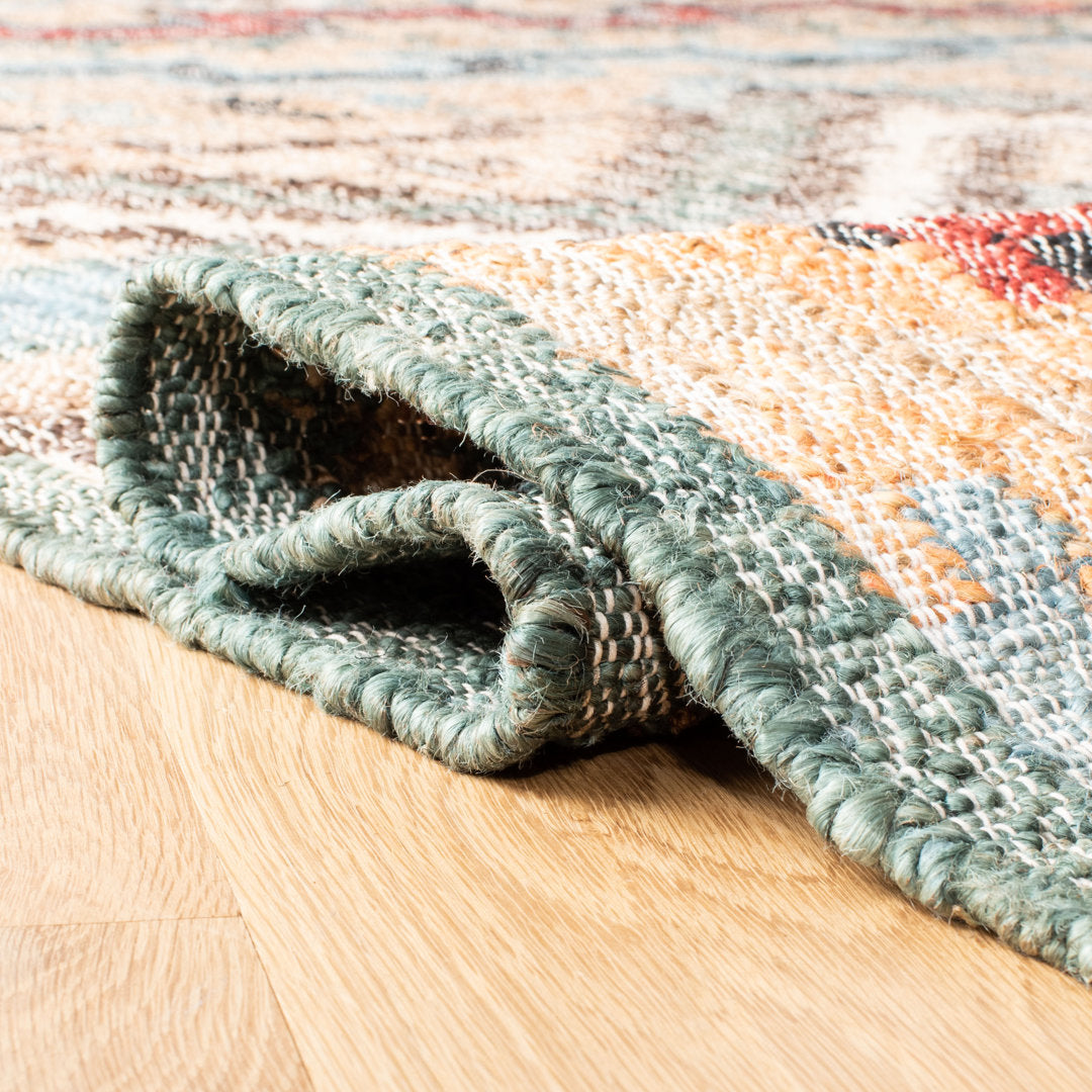 Glynda Southwestern Handmade Flatweave Jute Tan Area Rug The Twillery Co.® Rug Size: Rectangle 10' x 14'