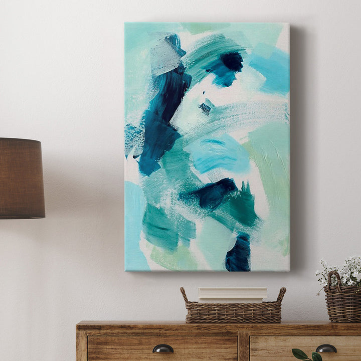 Teal Composition I - Wrapped Canvas Print Wade Logan® Size: 36" H x 24" W x 1.5" D