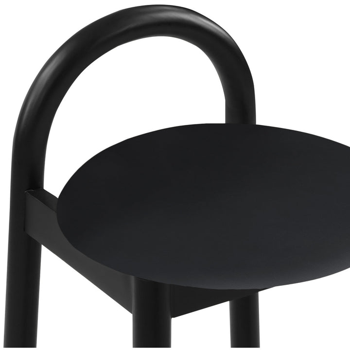 Bartolomea 27" Counter Bar Stool Latitude Run® Frame Color: Black, Seat Color: Cognac