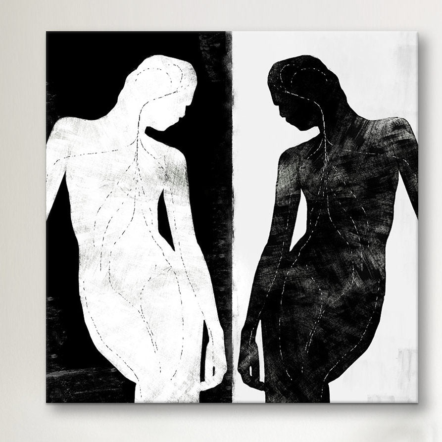 Contrasting Silhouette Figure' by 5by5collective - Graphic Art Print Etta Avenue™ Size: 12" H x 12" W x 1.5" D