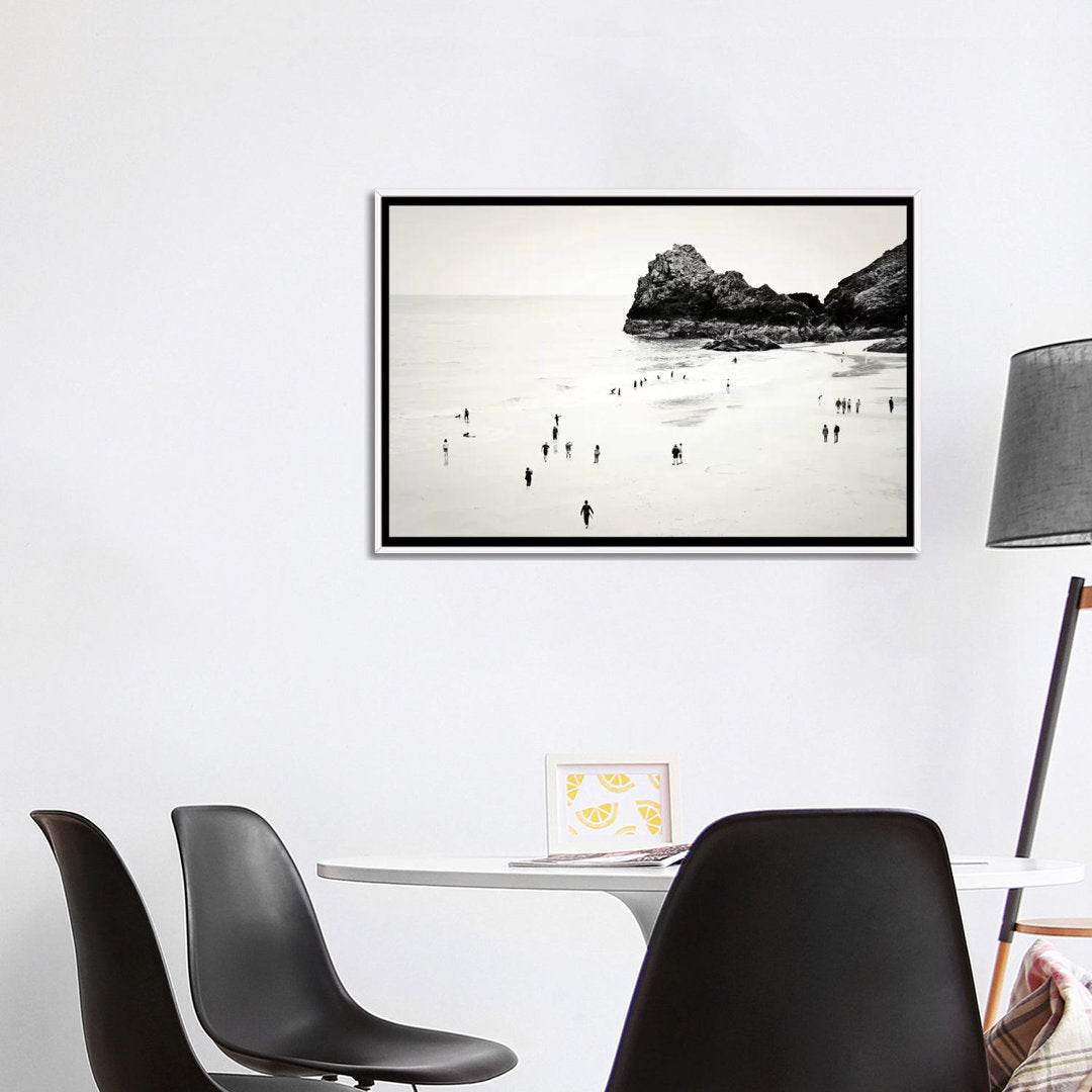 Cornwall Beach Life Photographic Print East Urban Home Size: 32" H x 48" W x 1.5" D Format: White Framed Canvas