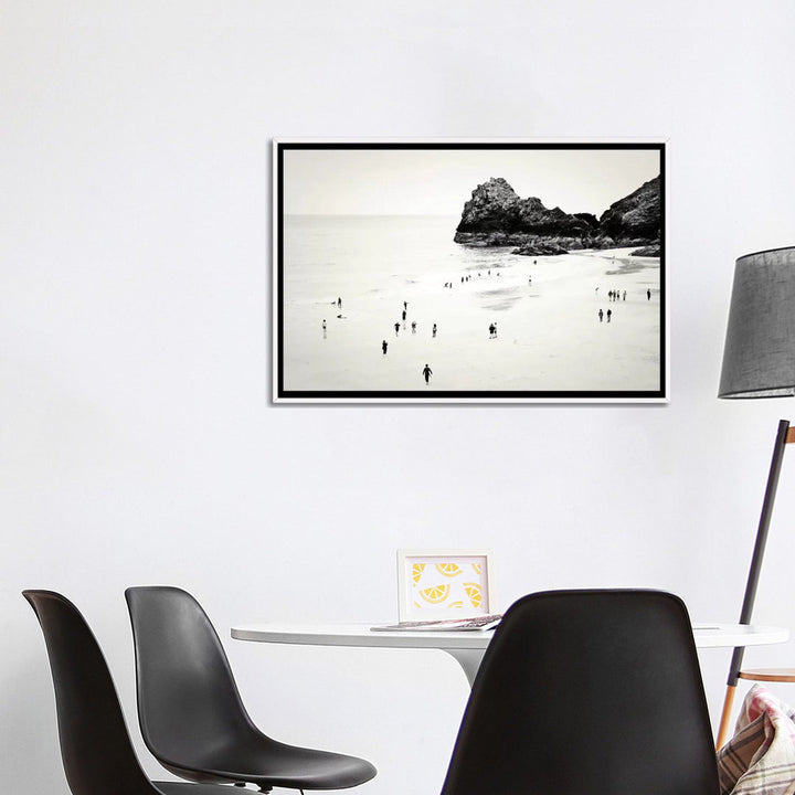 Cornwall Beach Life Photographic Print East Urban Home Size: 32" H x 48" W x 1.5" D Format: White Framed Canvas