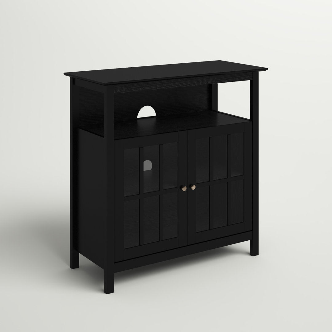 Bamard 40" TV Stand with Storage Cabinets Beachcrest Home™ Color: Black