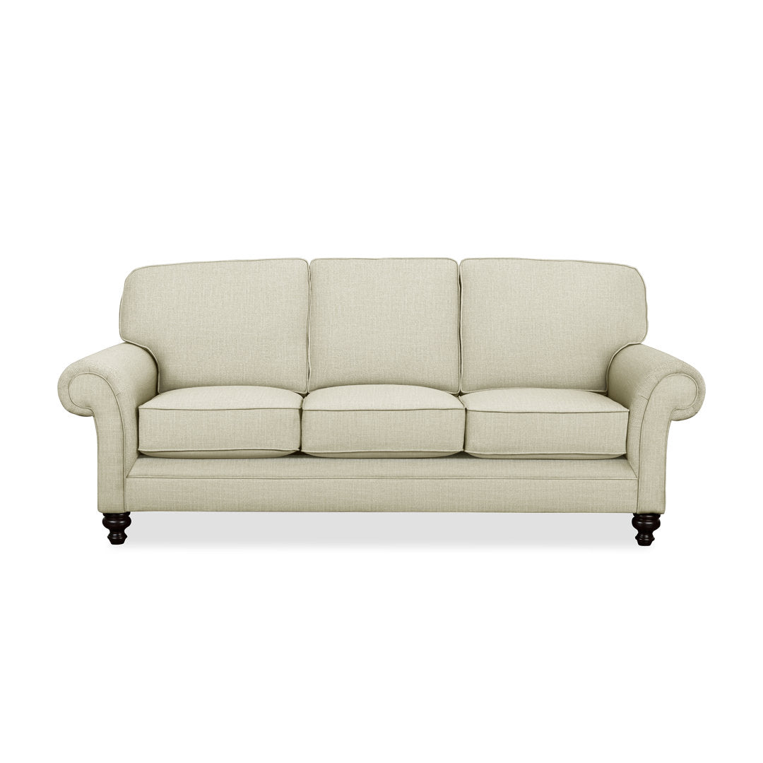 Gaige 88" Rolled Arm Sofa with Reversible Cushions Wayfair Custom Upholstery™ Fabric: Conversation Pearl Basketweave