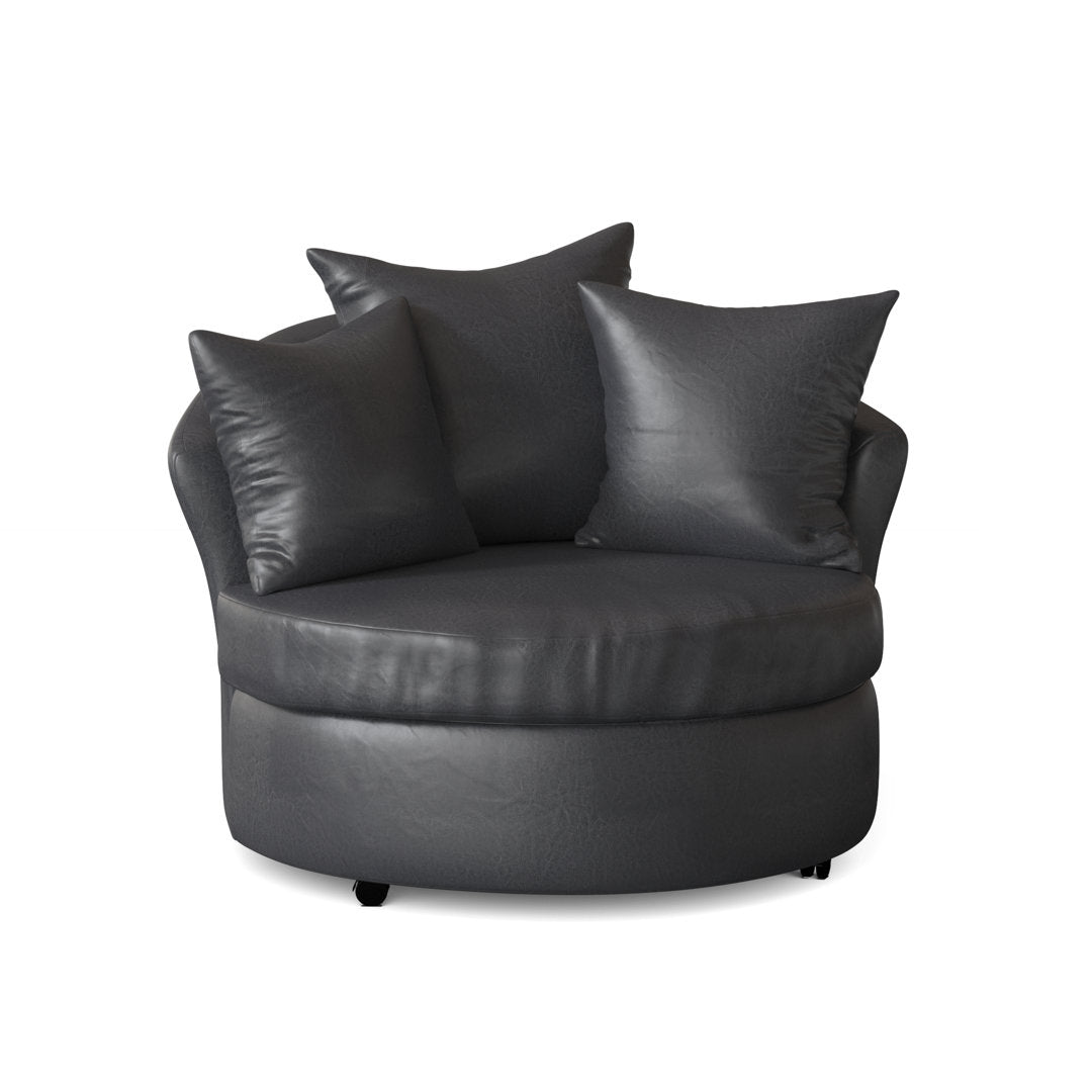 Alsup Barrel Chair Andover Mills™ Fabric: San Marino Black