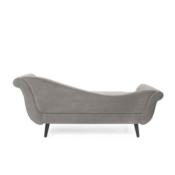 Roiled Arms Chaise Lounge Everly Quinn Fabric: Taupe Polyester Blend