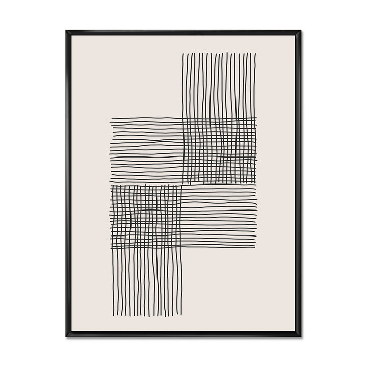Minimal Geometric Compostions of Elementary Forms XIX - Print on Canvas East Urban Home Size: 46" H x 36" W x 1.5" D Format: Black Framed Canvas