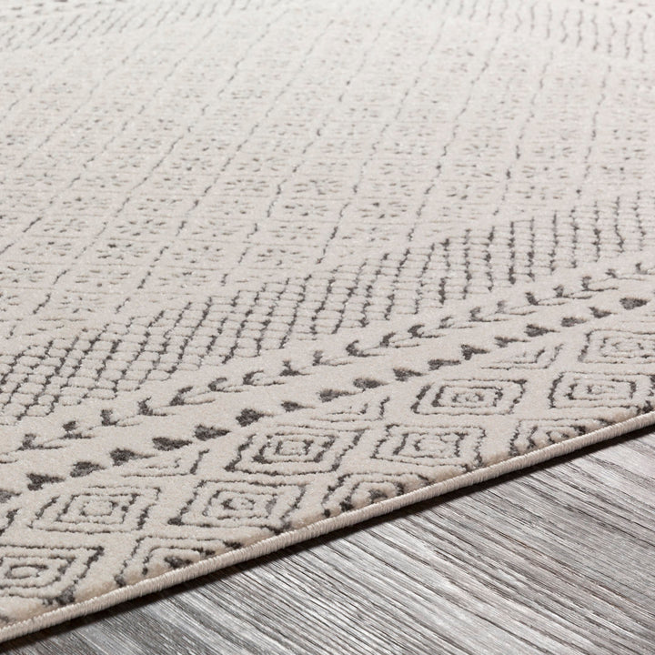 Calvo Light Beige/Charcoal Area Rug Wade Logan® Rug Size: Round 7'10"