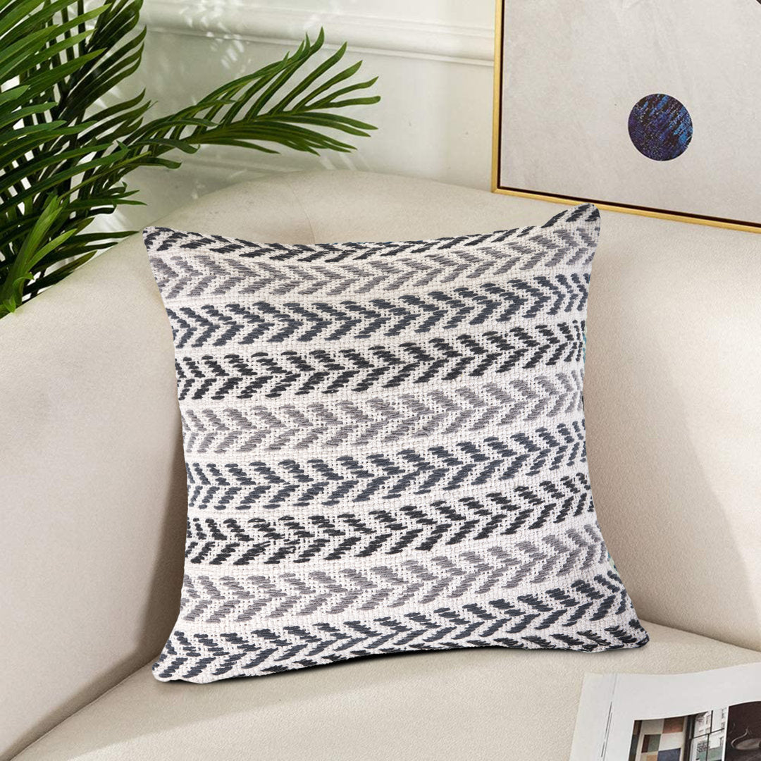 Hand-Woven Chevron Cotton Throw Pillow Rajani Home Color: Gray/Black