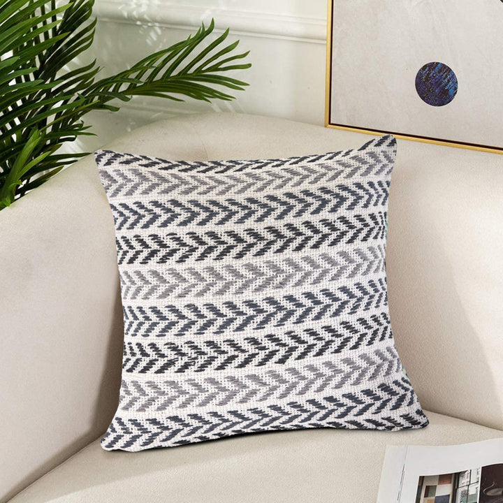 Hand-Woven Chevron Cotton Throw Pillow Rajani Home Color: Gray/Black