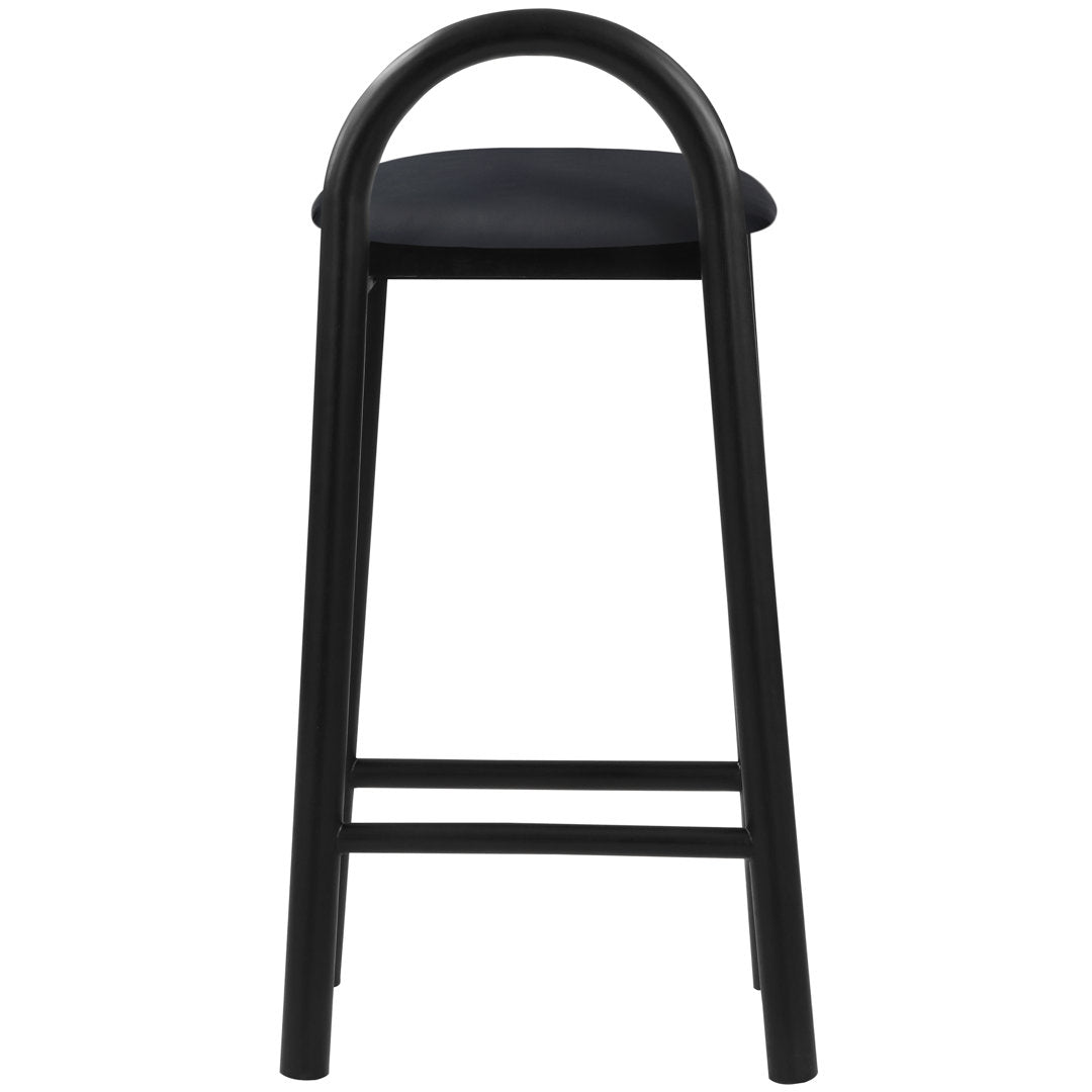 Bartolomea 27" Counter Bar Stool Latitude Run® Frame Color: Black, Seat Color: Cognac