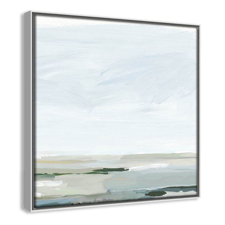 Pure Stillness - Floater Frame Painting Print on Canvas Joss & Main Size: 13.5" H x 13.5" W x 2" D Format: White