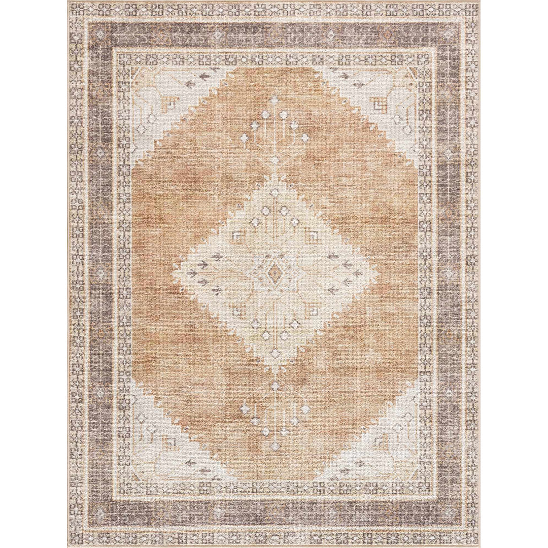 Albar Moroccan Machine Washable Brown Area Rug Foundry Select Rug Size: Rectangle 7'10" x 10'