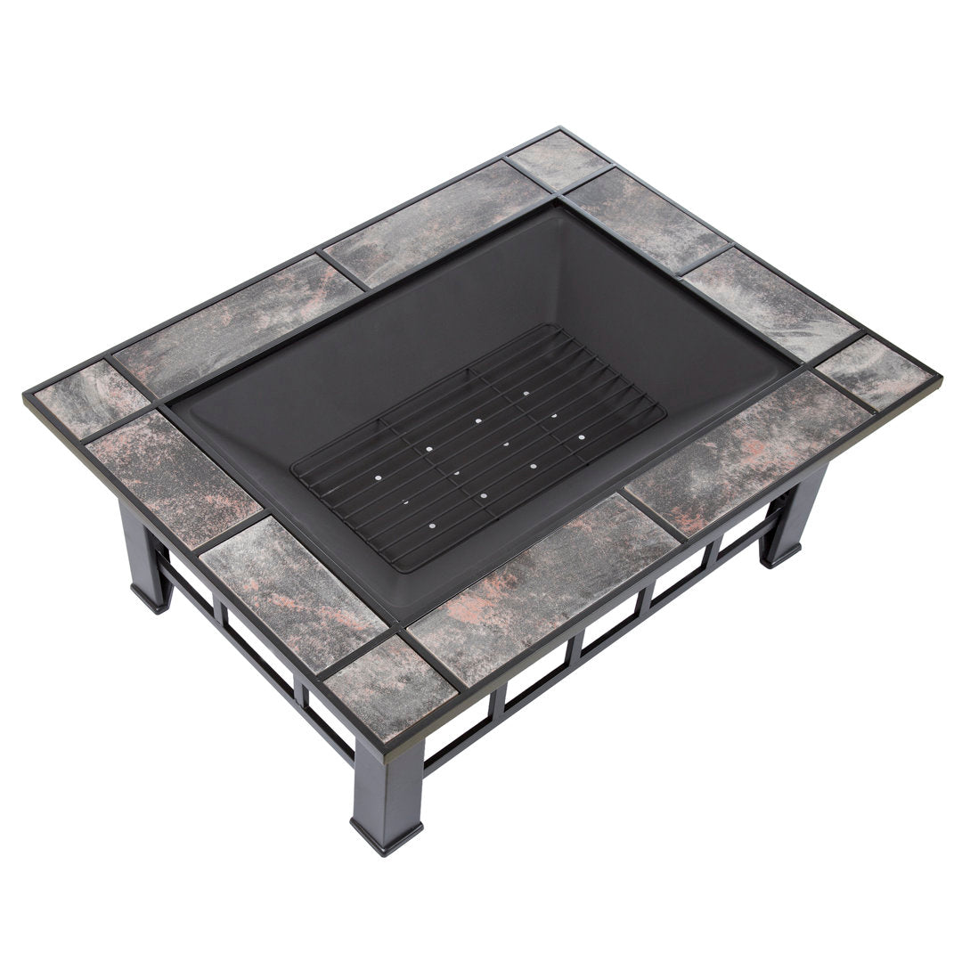 Fire Pit - 37-Inch Outdoor Firepit Table with Screen, Cover, and Poker - Outdoor Fire Pits for Backyard, Deck, Patio, or Porch by Pure Garden Alcott Hill®