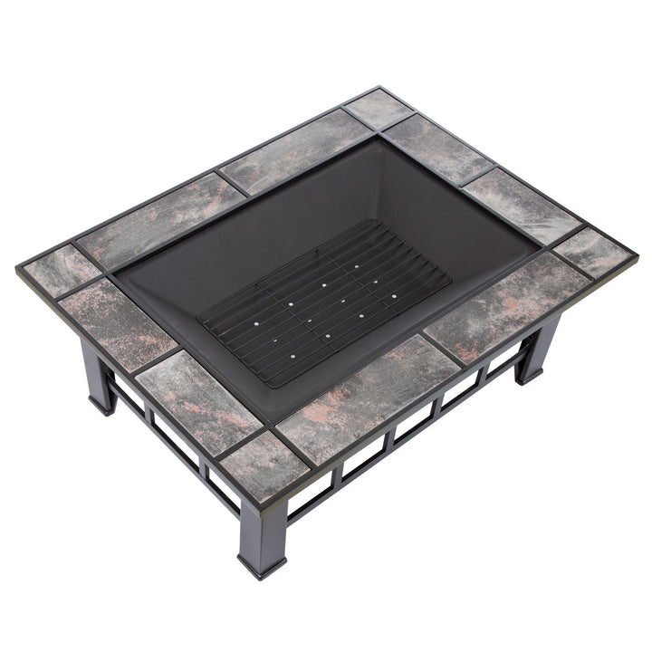 Fire Pit - 37-Inch Outdoor Firepit Table with Screen, Cover, and Poker - Outdoor Fire Pits for Backyard, Deck, Patio, or Porch by Pure Garden Alcott Hill®
