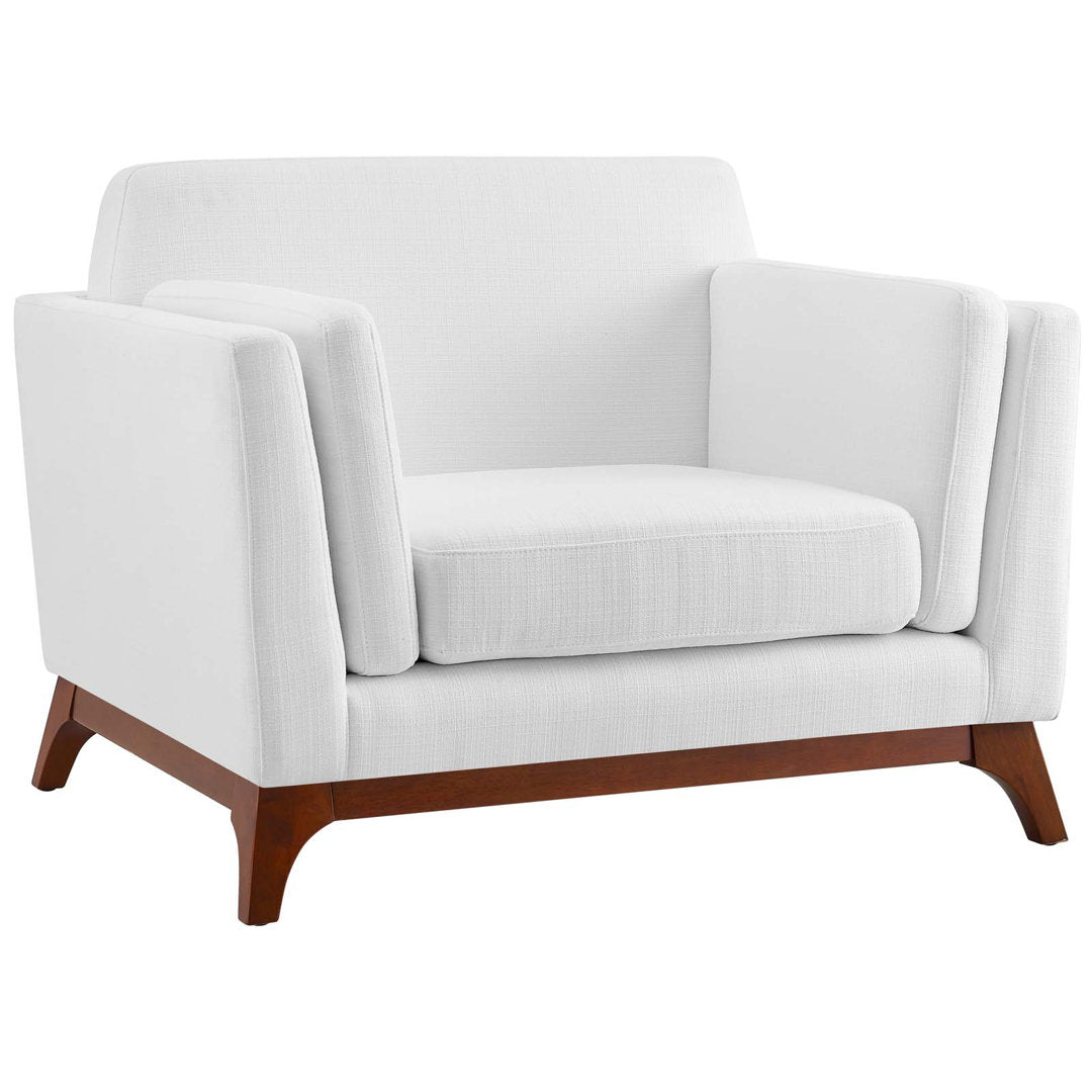 Bartouille Upholstered Fabric Armchair Union Rustic Fabric: White Polyester