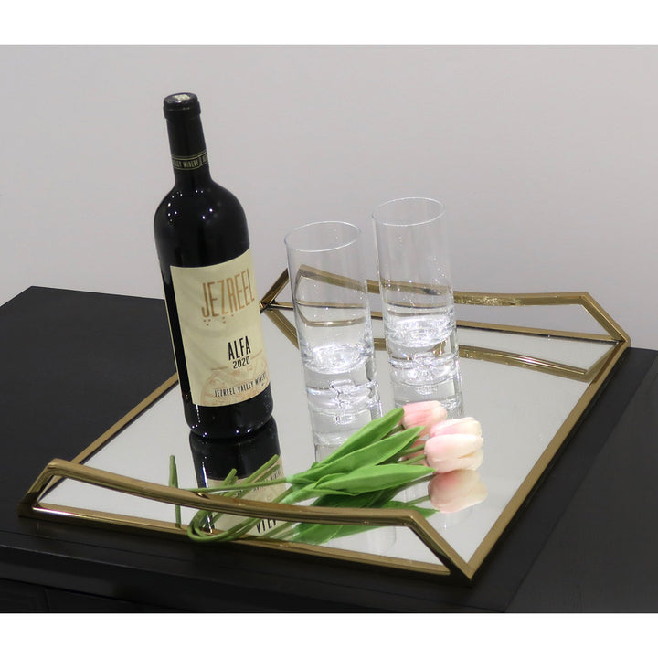 Frohmut Mirror Vanity Tray Mercer41 Finish: Gold
