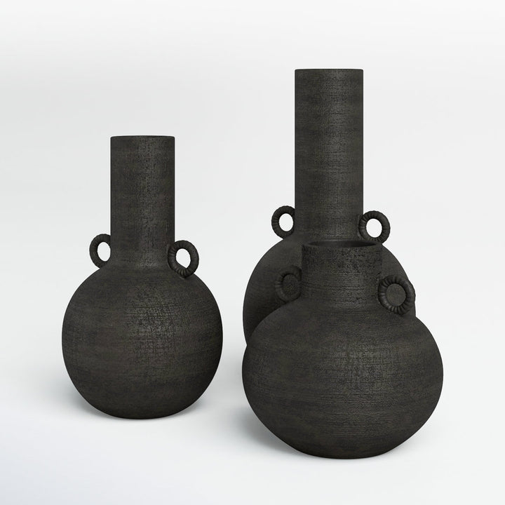 3 Piece Iyanna Ceramic Table Vase Set Birch Lane™ Color: Black