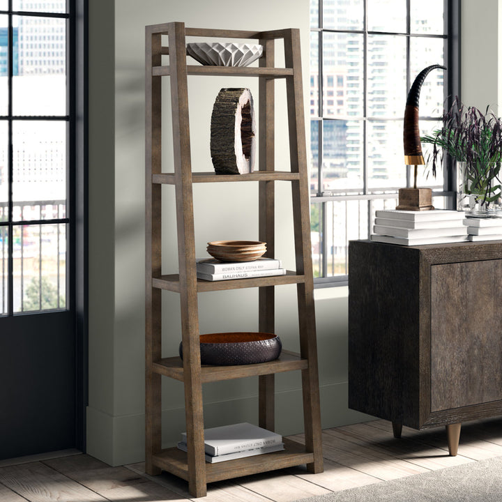 Bridgnorth 72" H x 24" W Solid Wood Ladder Bookcase Greyleigh™ Color: Brushed Acacia