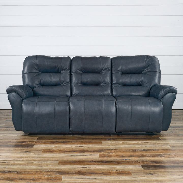 Braydin 85.5" Genuine Leather Pillow Top Arm Reclining Sofa Hokku Designs