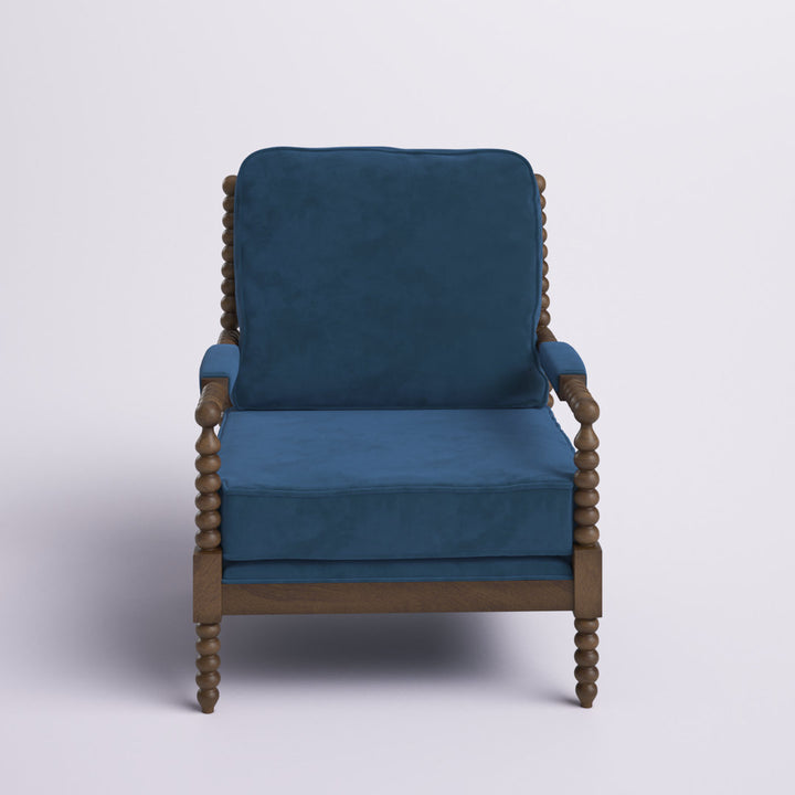 28" W Linen Armchair Langley Street® Fabric: Royal Blue Velvet